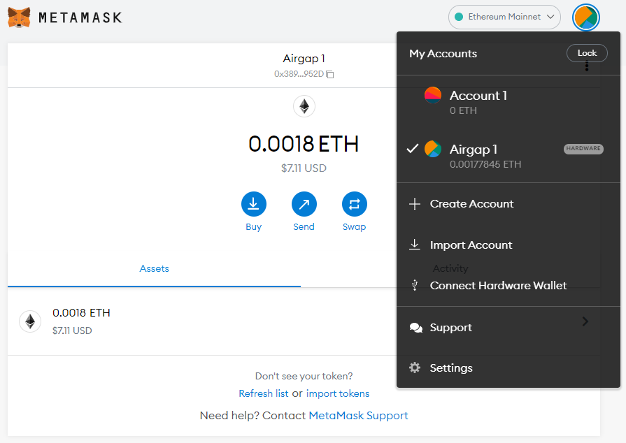 metamask vault on two computers